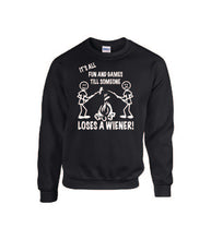 Load image into Gallery viewer, It&#39;s all Fun and Games Crewnecks White Letters
