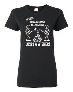 It's all Fun and Games Ladies T-shirts White Letters