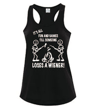 Load image into Gallery viewer, It&#39;s all Fun and Games Ladies Tanks White Letters
