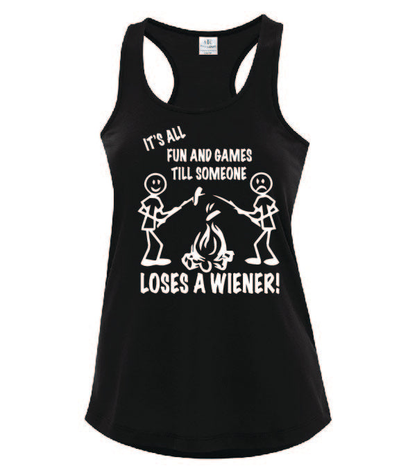 It's all Fun and Games Ladies Tanks White Letters