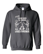 Load image into Gallery viewer, It&#39;s all Fun and Games Youth Hoodie White Letters
