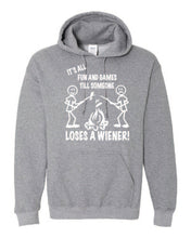 Load image into Gallery viewer, It&#39;s all Fun and Games Youth Hoodie White Letters
