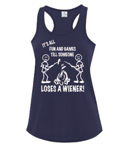 It's all Fun and Games Ladies Tanks White Letters