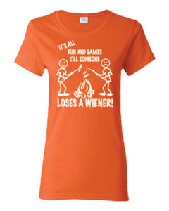 It's all Fun and Games Ladies T-shirts White Letters