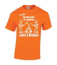 Load image into Gallery viewer, It&#39;s all Fun and Games Youth T-shirts White Letters
