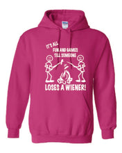 Load image into Gallery viewer, It&#39;s all Fun and Games Youth Hoodie White Letters
