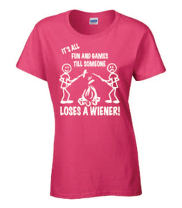 It's all Fun and Games Ladies T-shirts White Letters