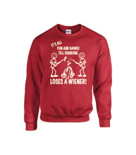 Load image into Gallery viewer, It&#39;s all Fun and Games Crewnecks White Letters

