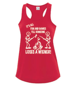 It's all Fun and Games Ladies Tanks White Letters